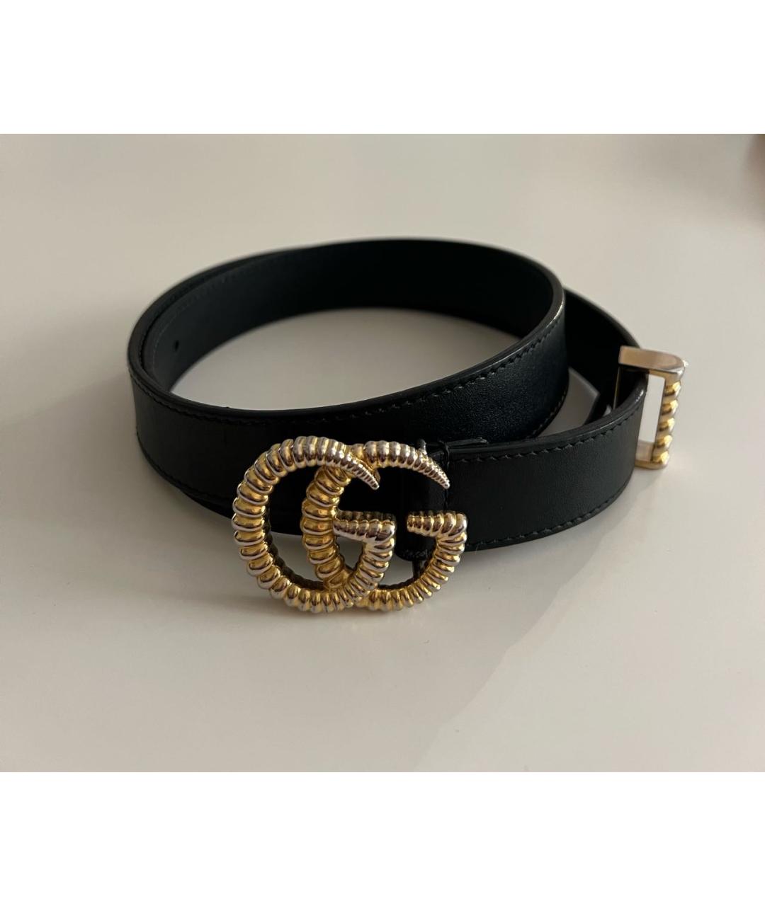 GUCCI Черный кожаный ремень, фото 5