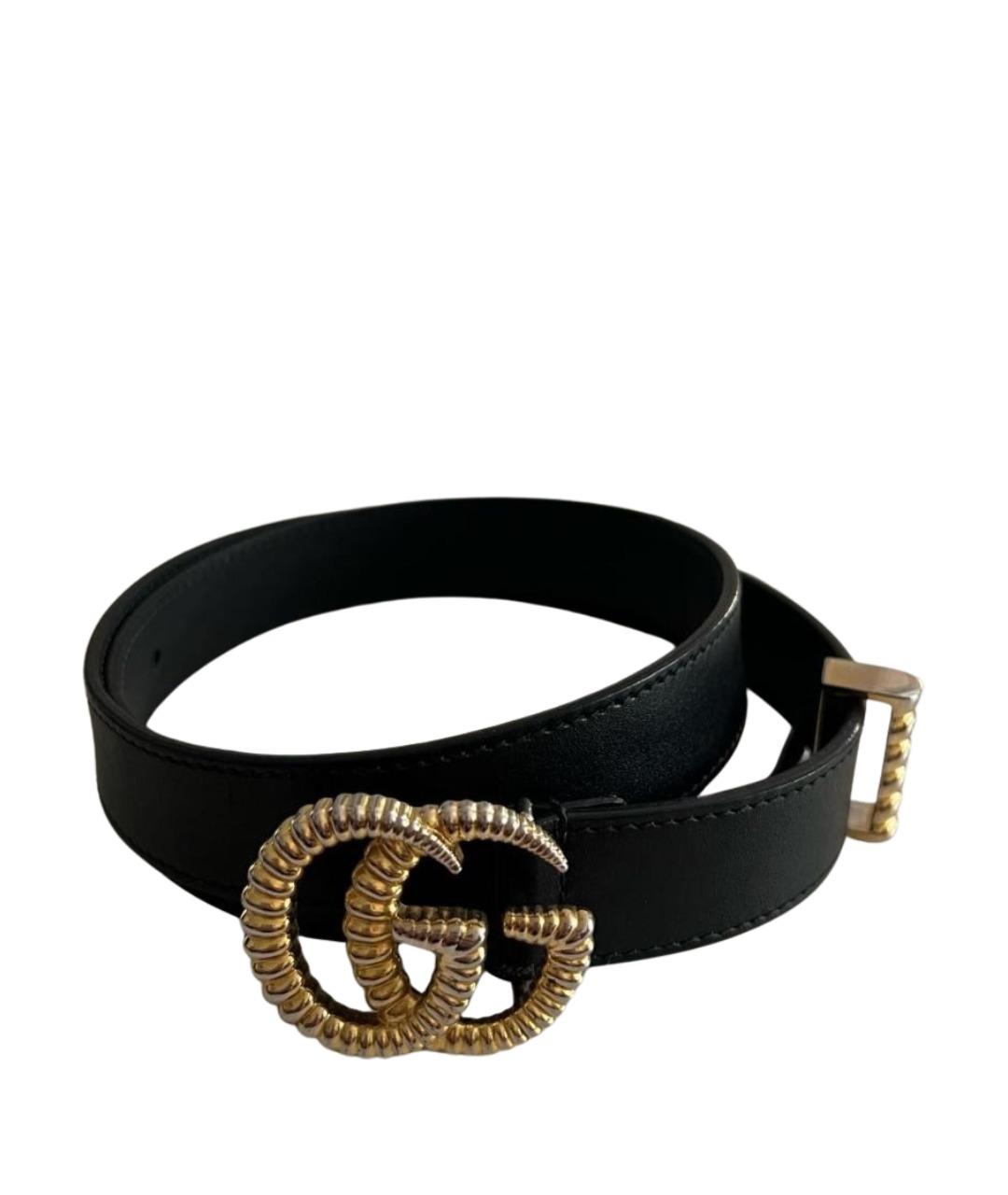 GUCCI Черный кожаный ремень, фото 1