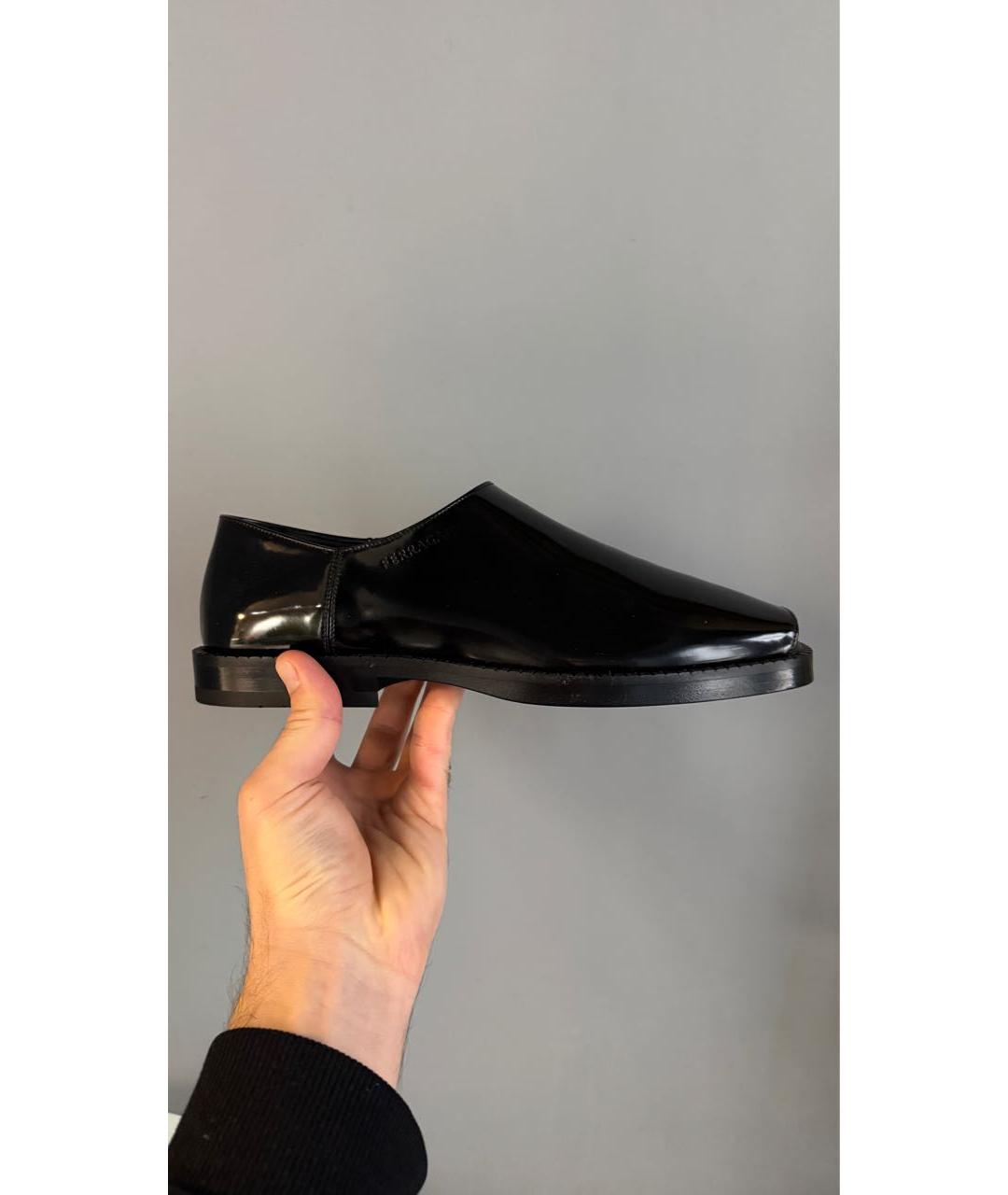 FERRAGAMO Черные лоферы из лакированной кожи, фото 7