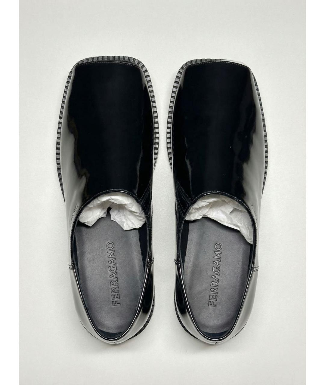 FERRAGAMO Черные лоферы из лакированной кожи, фото 3