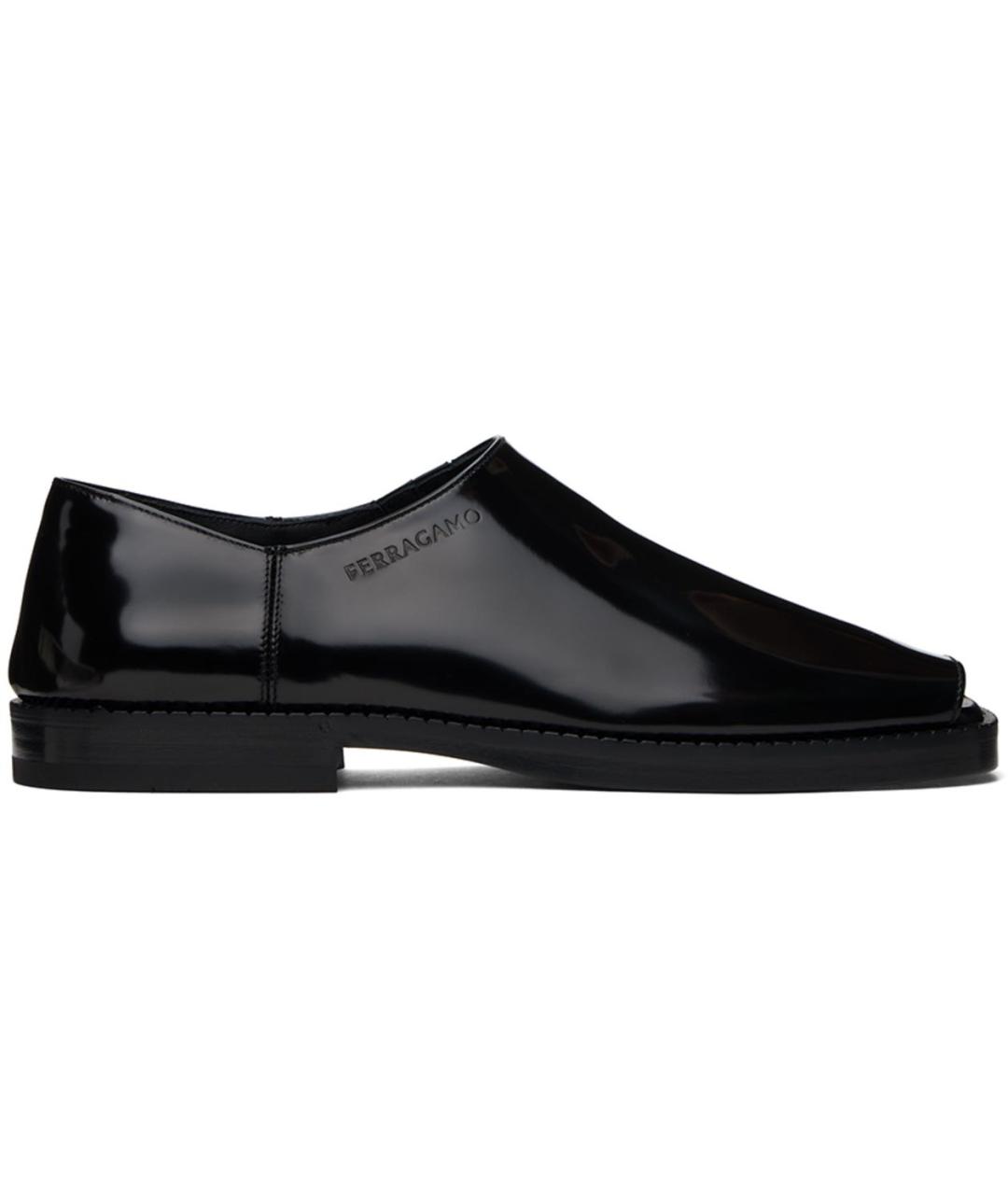 FERRAGAMO Черные лоферы из лакированной кожи, фото 1