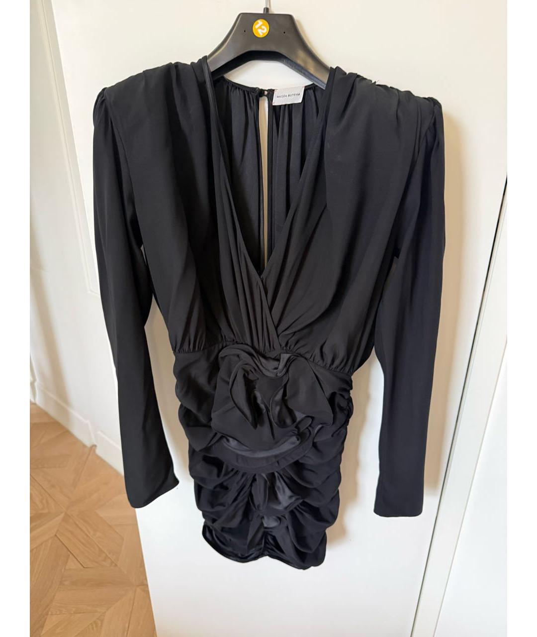 MAGDA BUTRYM Черное шелковое коктейльное платье, фото 5