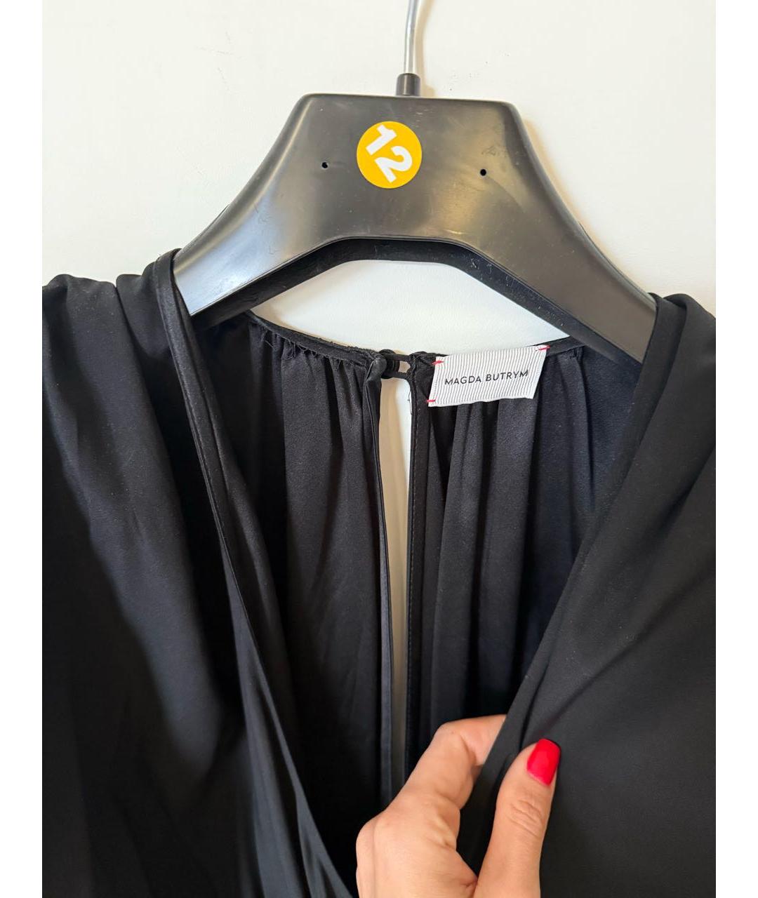 MAGDA BUTRYM Черное шелковое коктейльное платье, фото 3