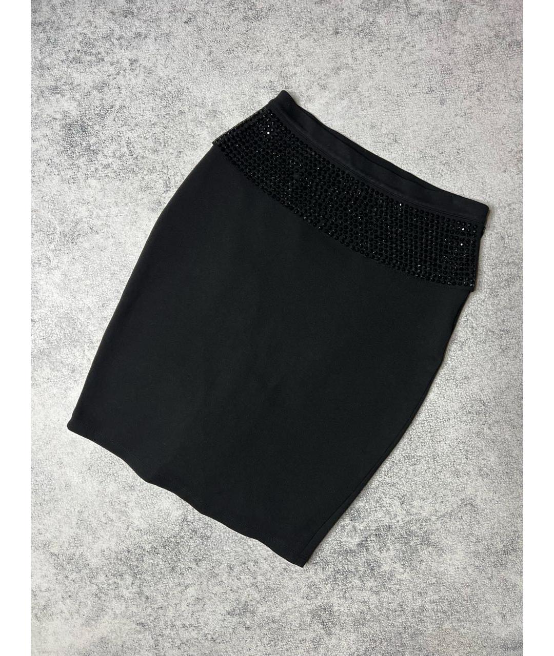 PHILIPP PLEIN Черная вискозная юбка миди, фото 9