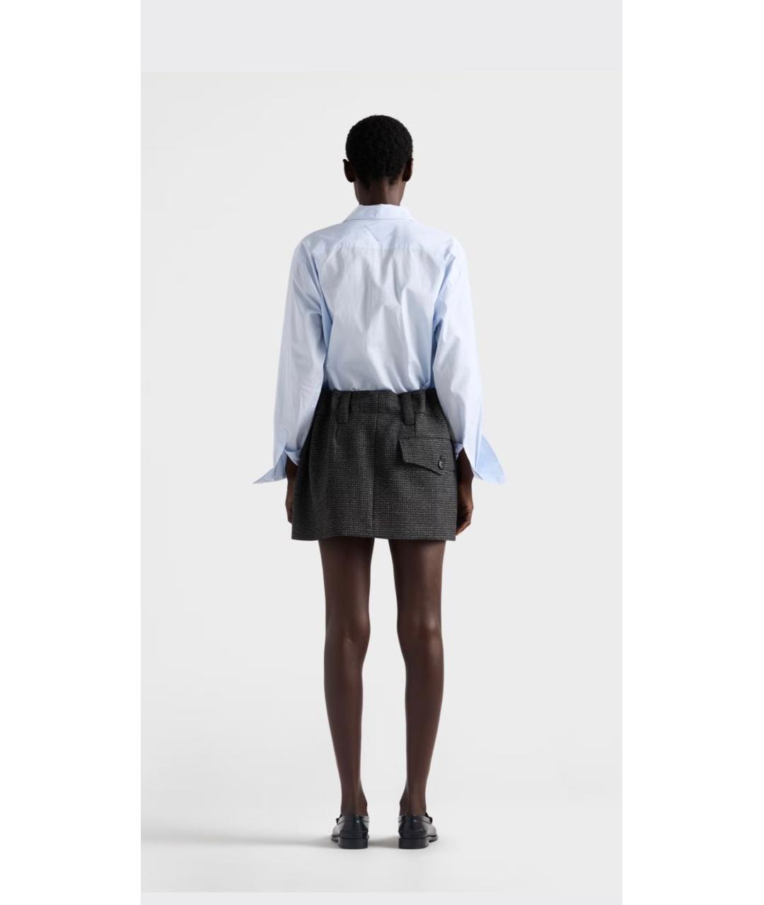 PRADA Голубая хлопковая рубашка, фото 6