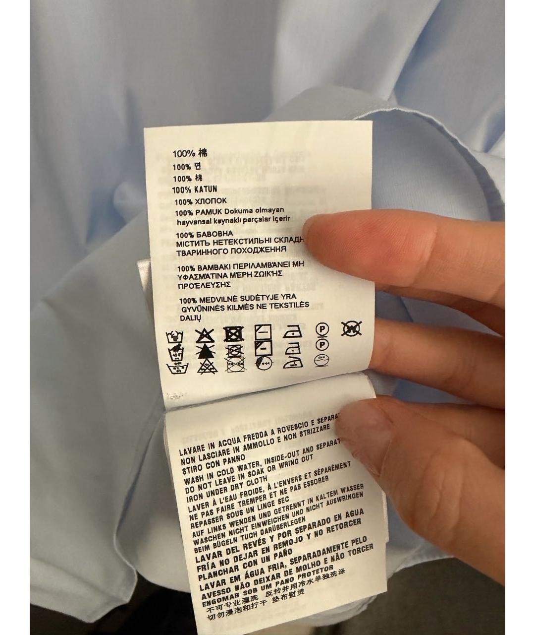 PRADA Голубая хлопковая рубашка, фото 8