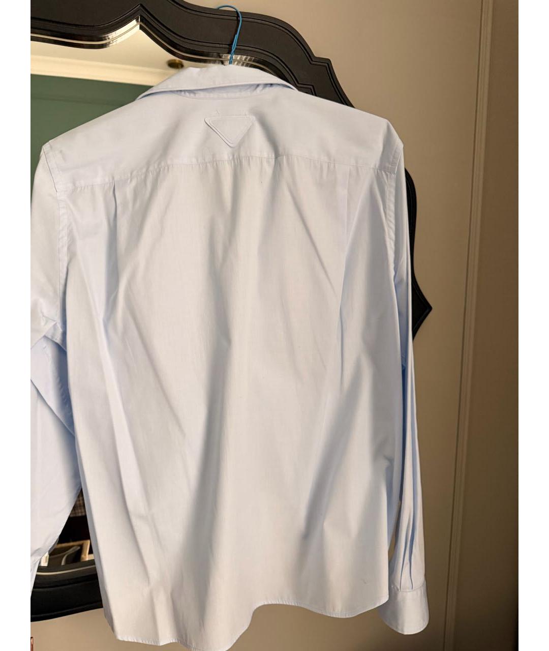PRADA Голубая хлопковая рубашка, фото 5