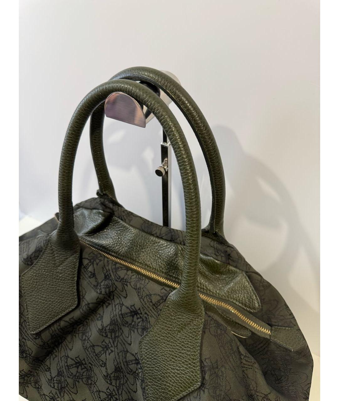 VIVIENNE WESTWOOD Зеленая тканевая сумка тоут, фото 8