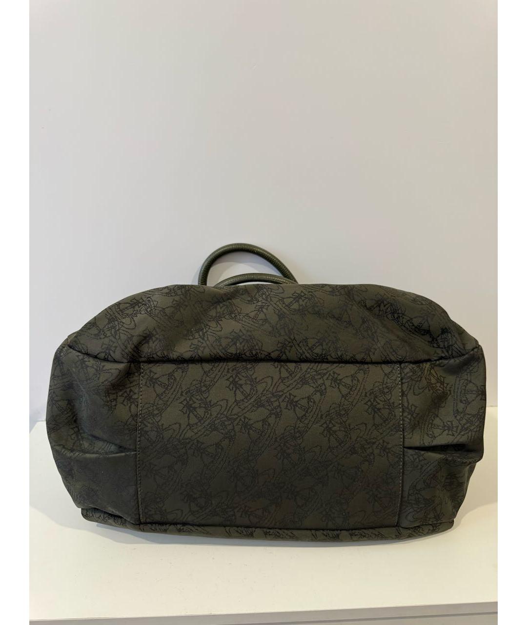 VIVIENNE WESTWOOD Зеленая тканевая сумка тоут, фото 7