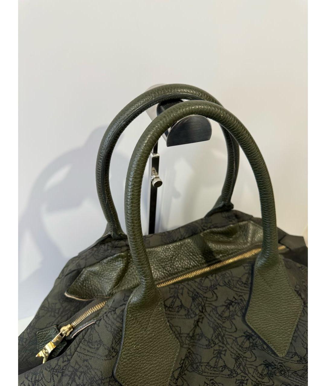 VIVIENNE WESTWOOD Зеленая тканевая сумка тоут, фото 6