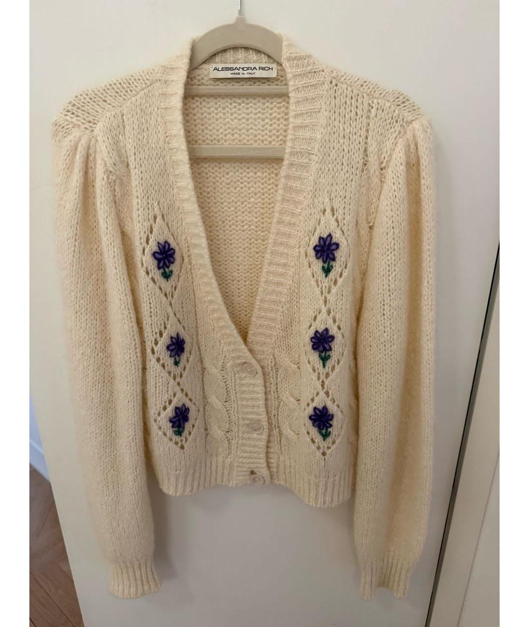 ALESSANDRA RICH Бежевый шерстяной кардиган, фото 5