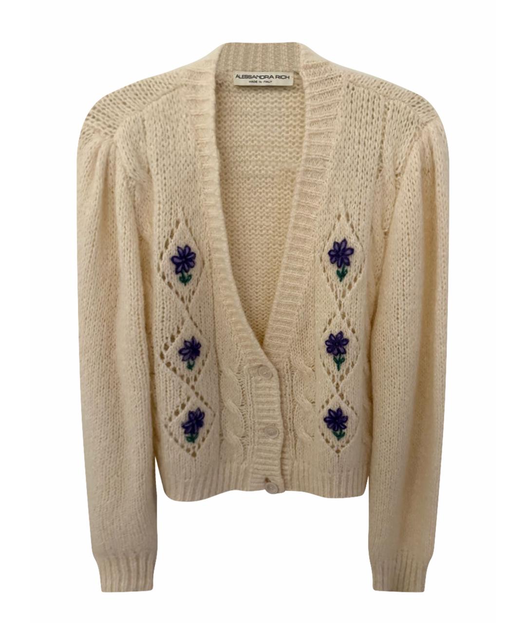 ALESSANDRA RICH Бежевый шерстяной кардиган, фото 1