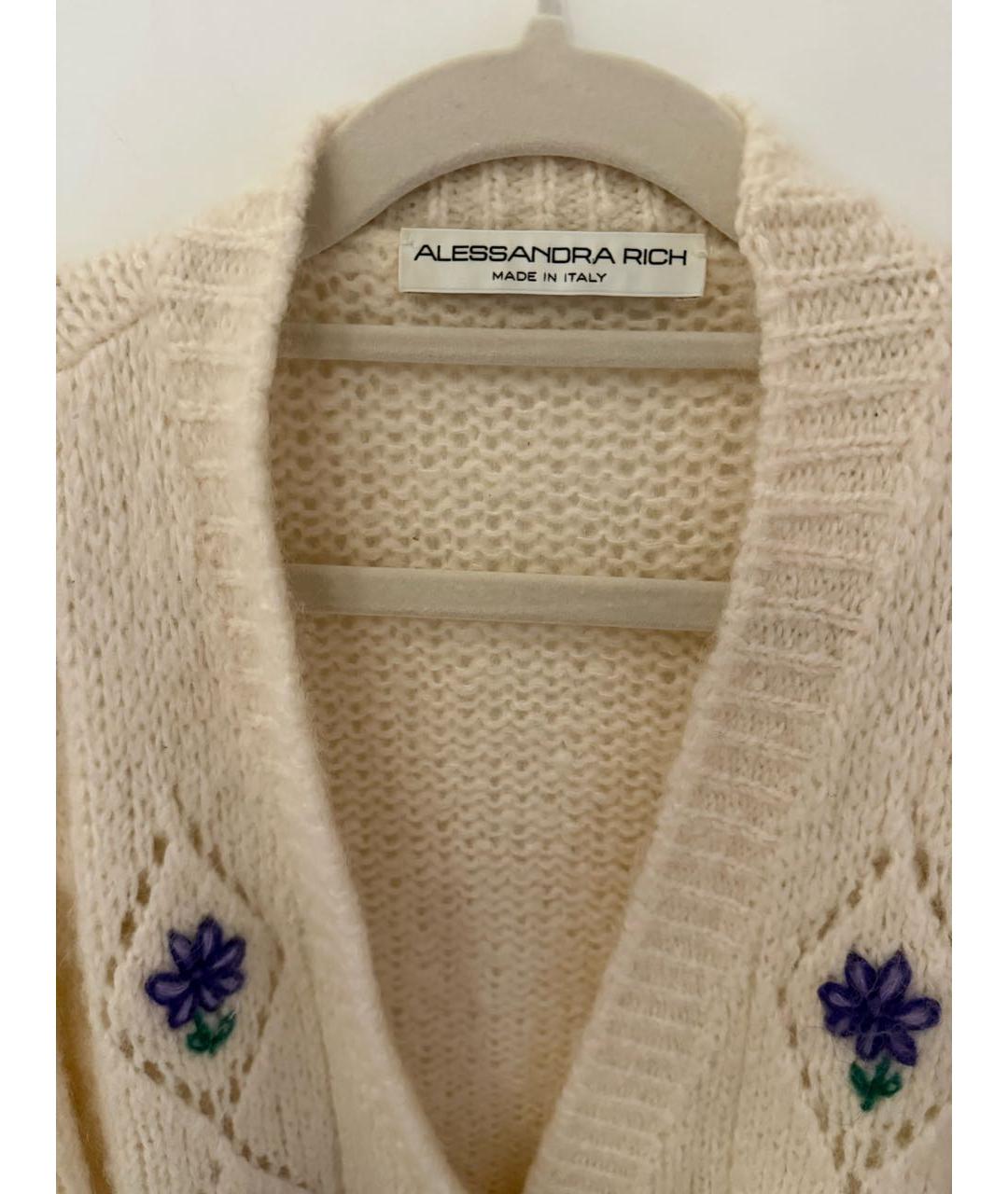 ALESSANDRA RICH Бежевый шерстяной кардиган, фото 3