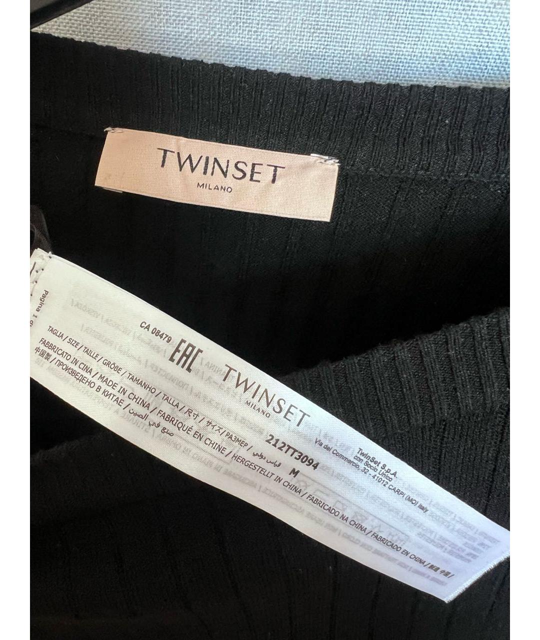 TWIN-SET Черное повседневное платье, фото 3