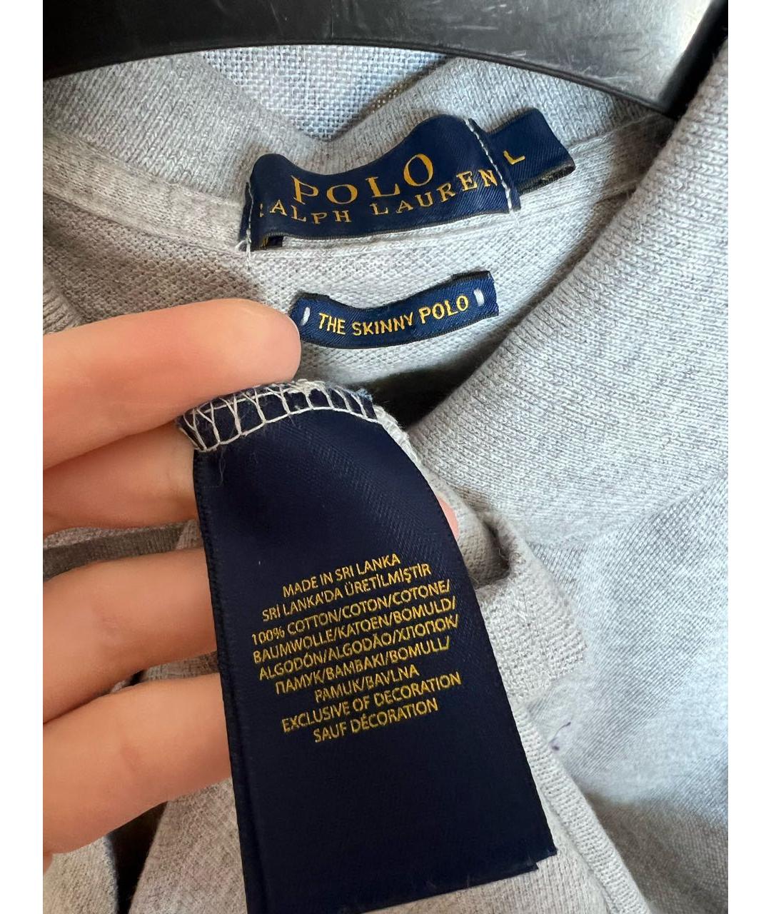 POLO RALPH LAUREN Серая хлопковая футболка, фото 3