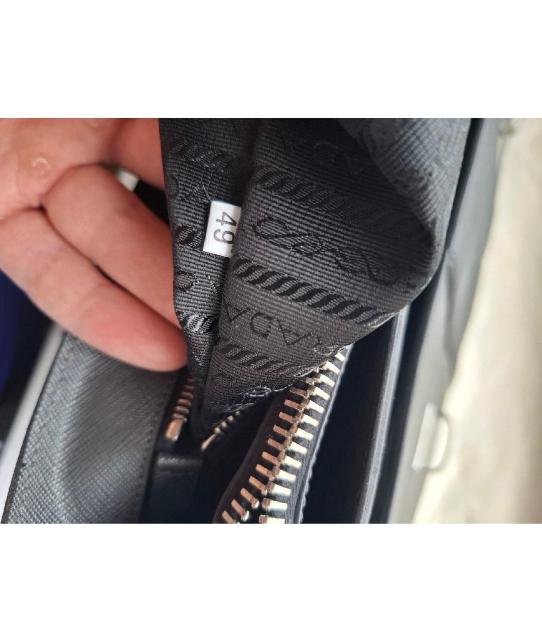 PRADA Серый кожаный портфель, фото 5