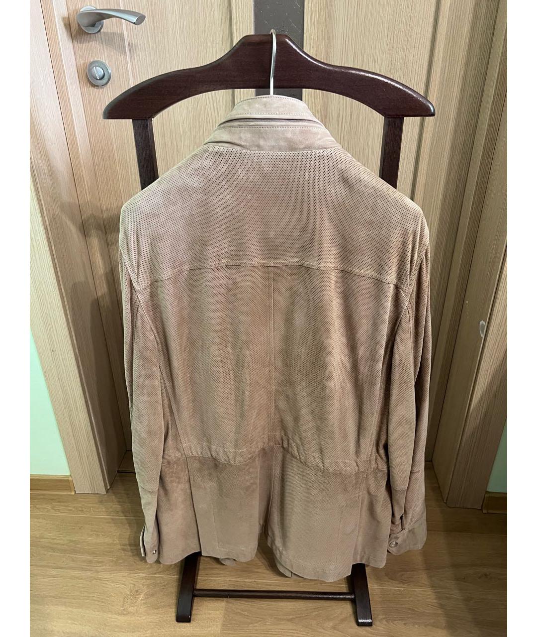 BRUNELLO CUCINELLI Бежевая замшевая куртка, фото 2