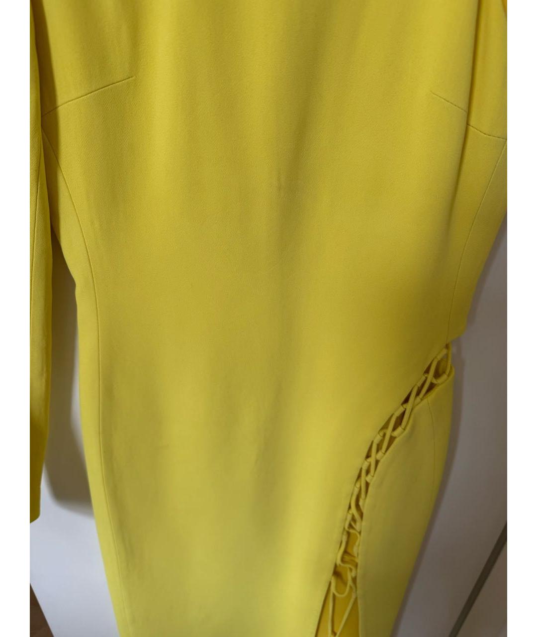DAVID KOMA Желтое ацетатное коктейльное платье, фото 4