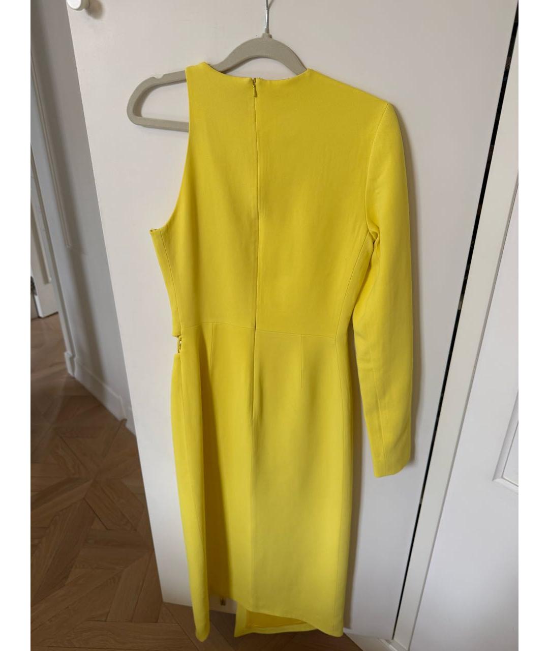 DAVID KOMA Желтое ацетатное коктейльное платье, фото 2