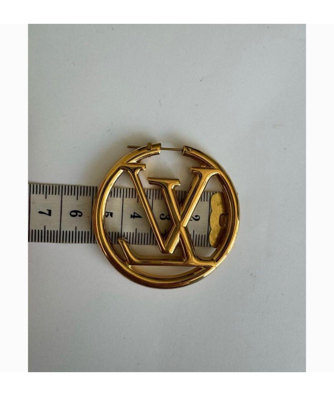 LOUIS VUITTON Золотые металлические серьги, фото 4