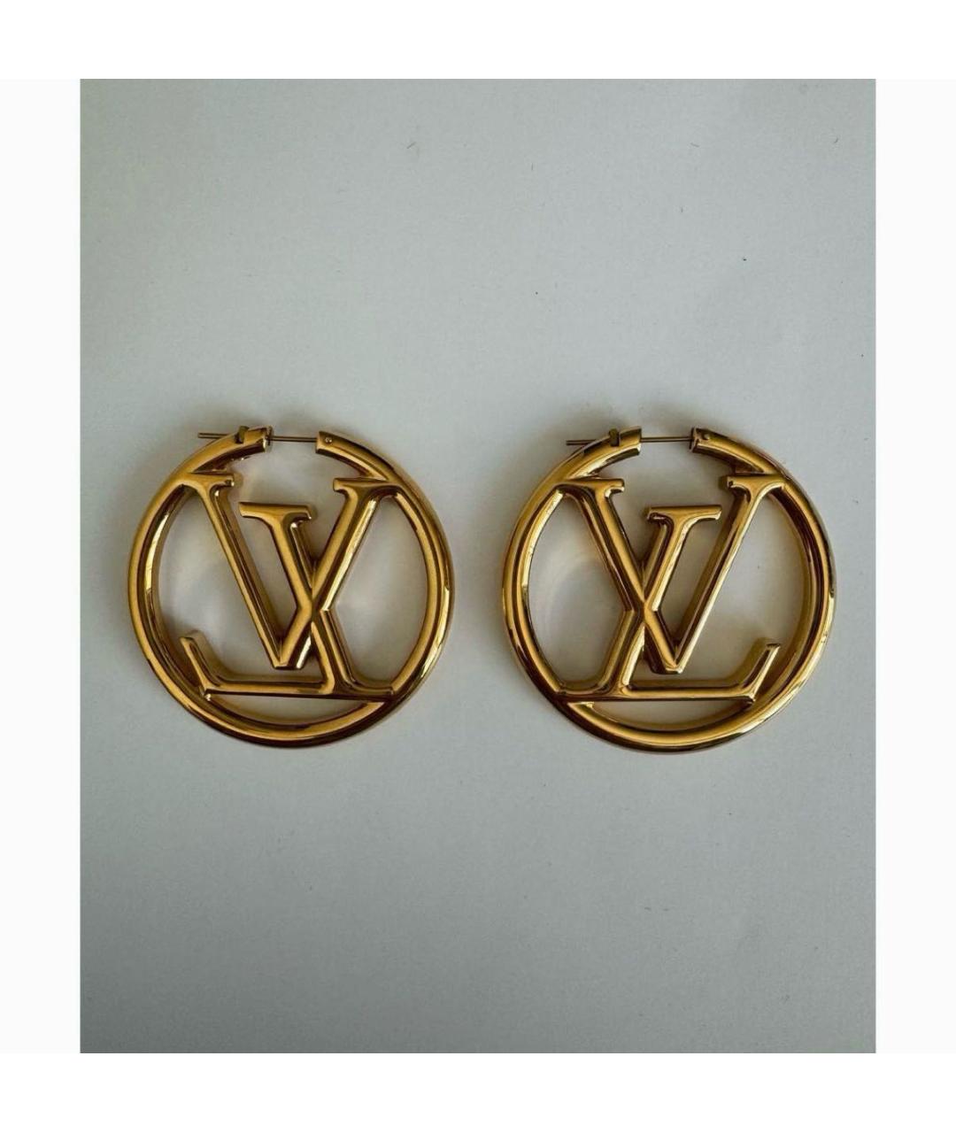 LOUIS VUITTON Золотые металлические серьги, фото 2