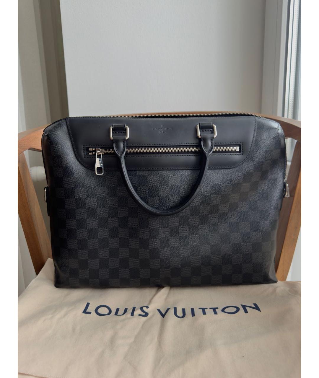 LOUIS VUITTON Антрацитовый портфель, фото 9