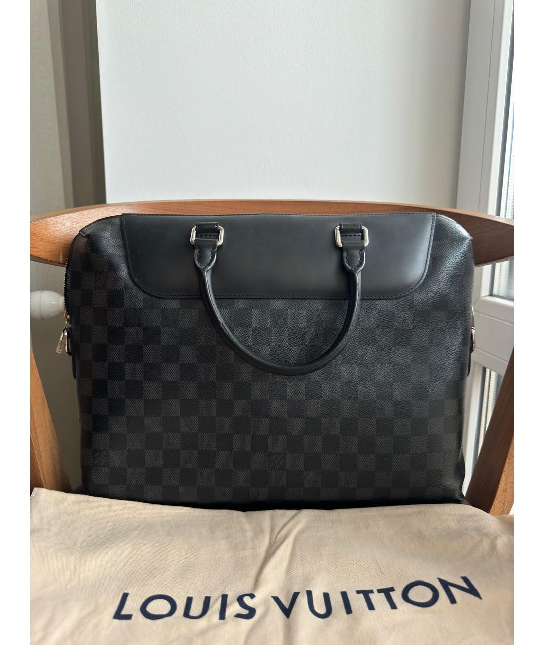 LOUIS VUITTON Антрацитовый портфель, фото 3
