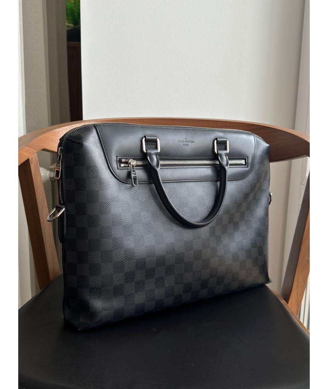 LOUIS VUITTON Антрацитовый портфель, фото 2