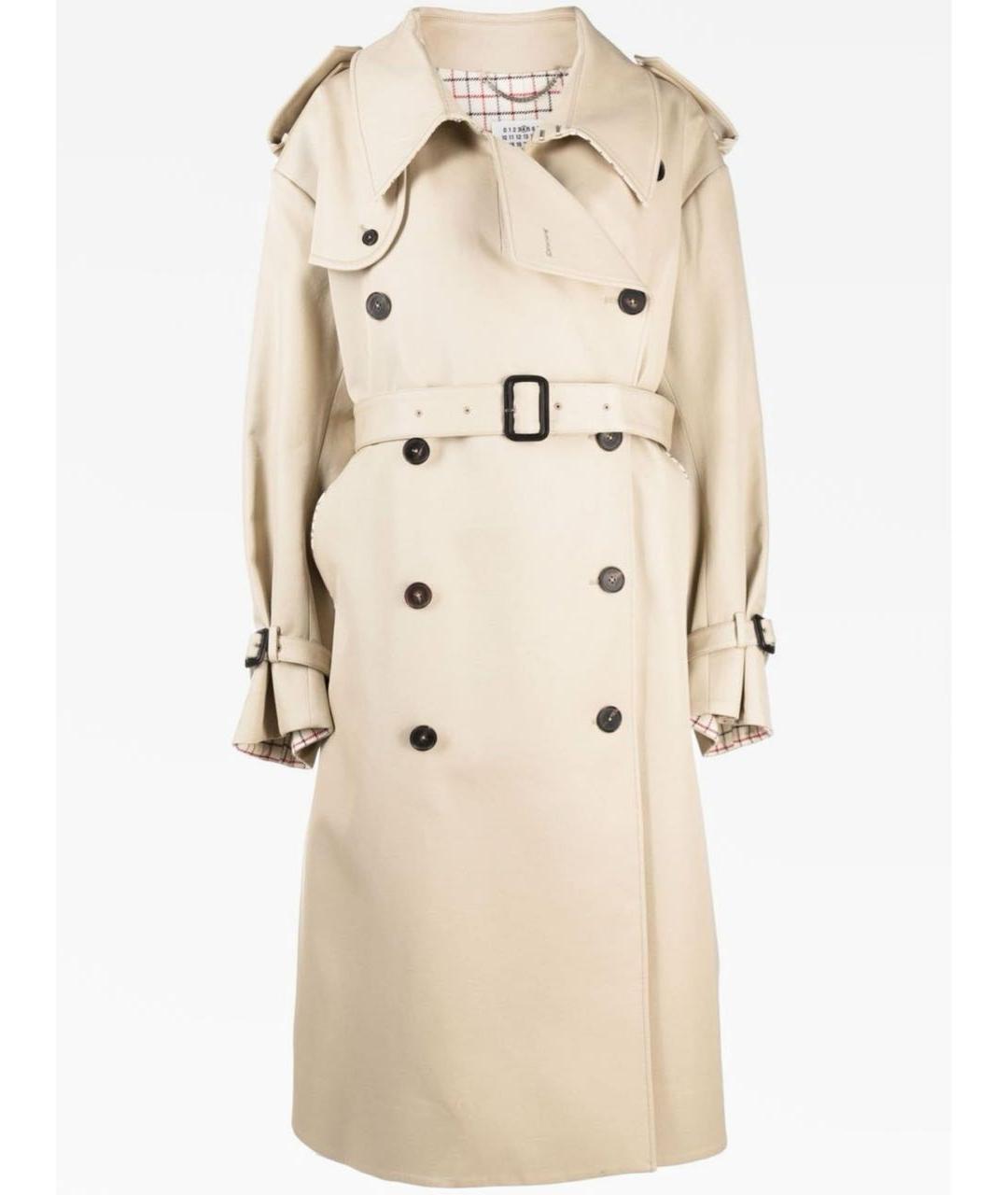 MAISON MARGIELA Бежевый хлопковый тренч/плащ, фото 5