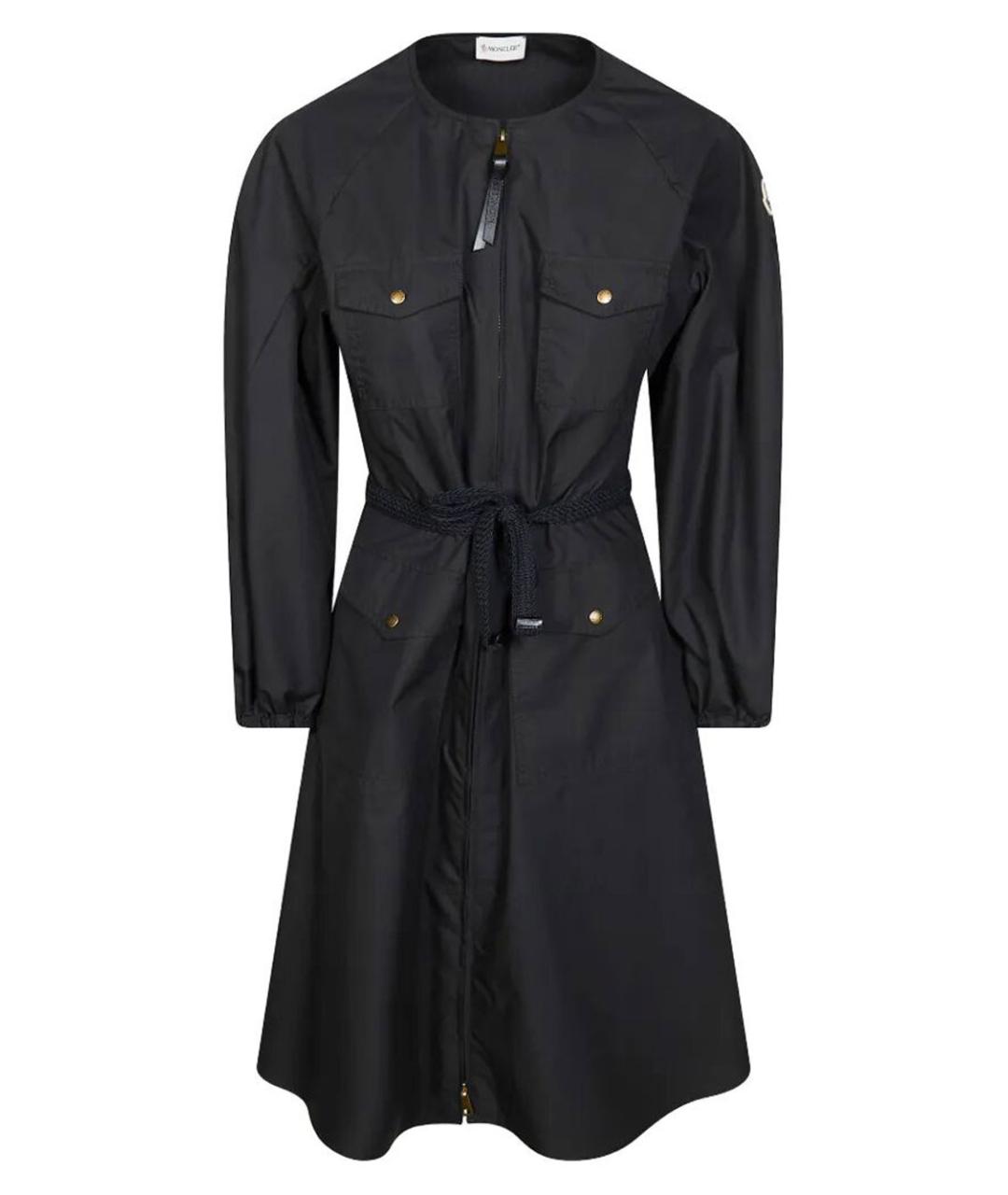 MONCLER Черное хлопковое повседневное платье, фото 1