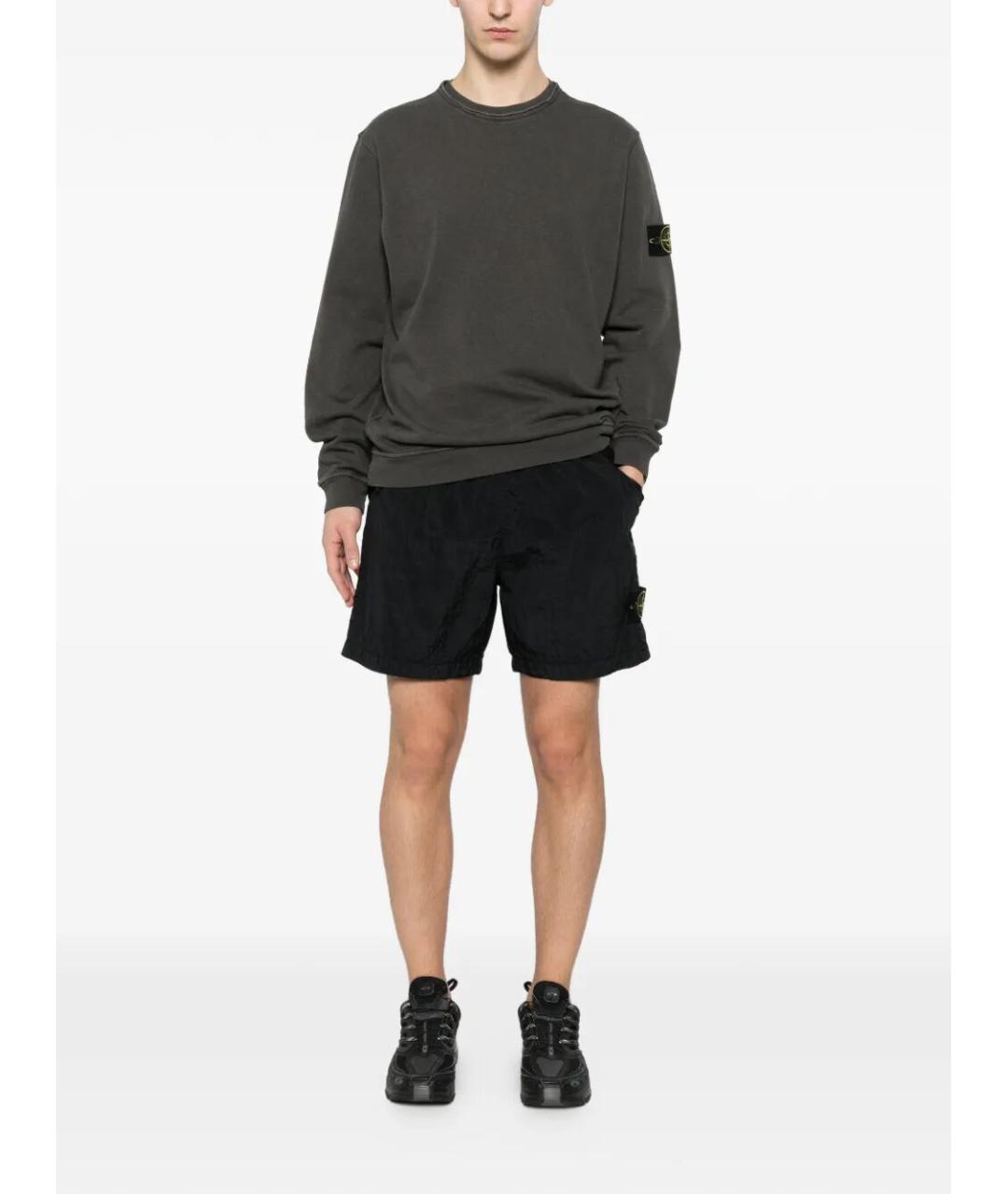 STONE ISLAND Черные полиамидовые шорты, фото 4