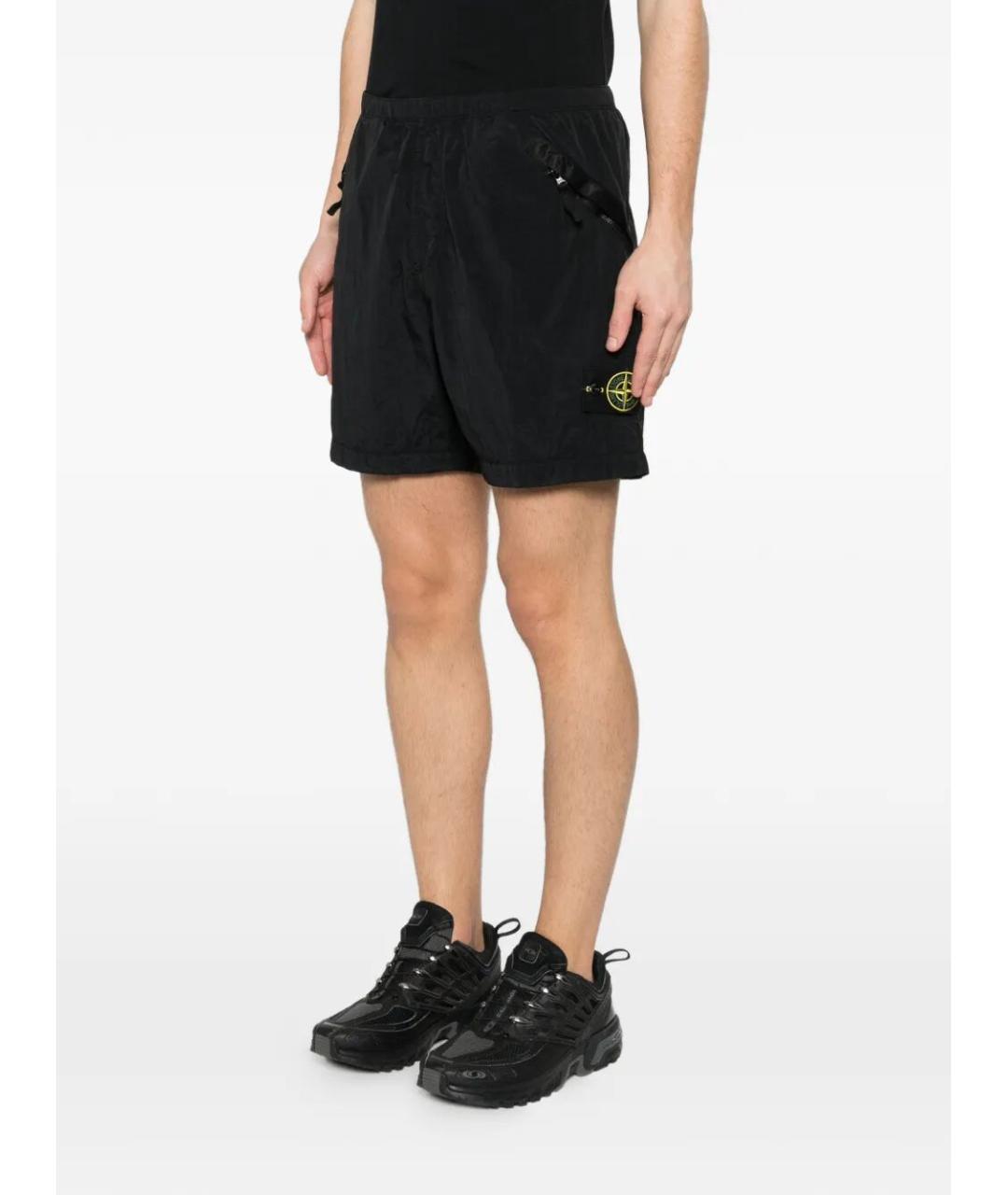 STONE ISLAND Черные полиамидовые шорты, фото 2