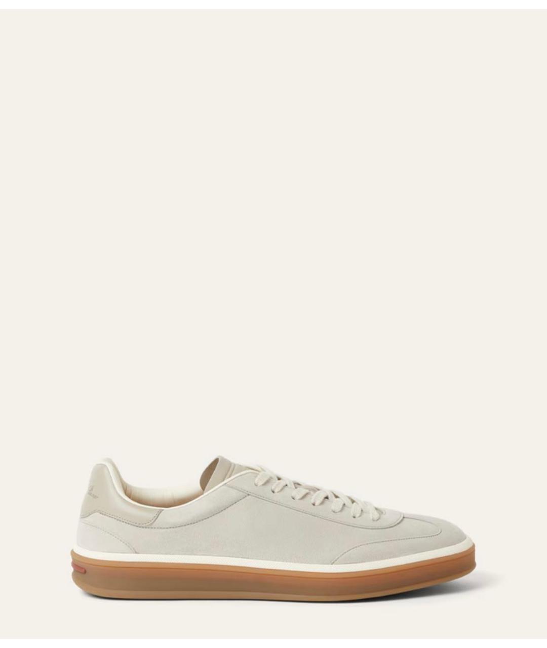 LORO PIANA Серые замшевые низкие кроссовки / кеды, фото 8