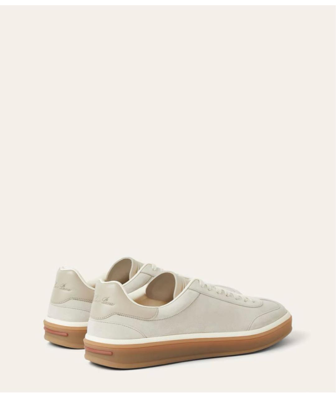 LORO PIANA Серые замшевые низкие кроссовки / кеды, фото 7