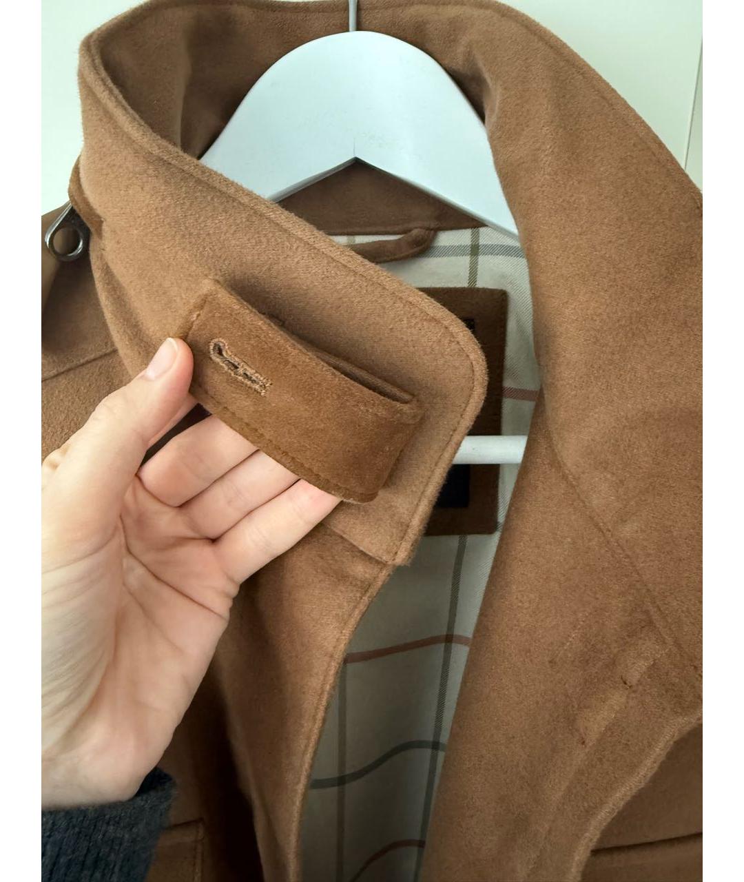 LORO PIANA Коричневое шерстяное пальто, фото 6