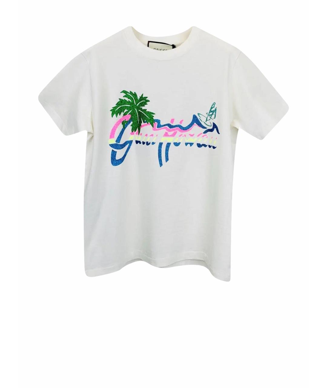 GUCCI Белая хлопковая футболка, фото 1