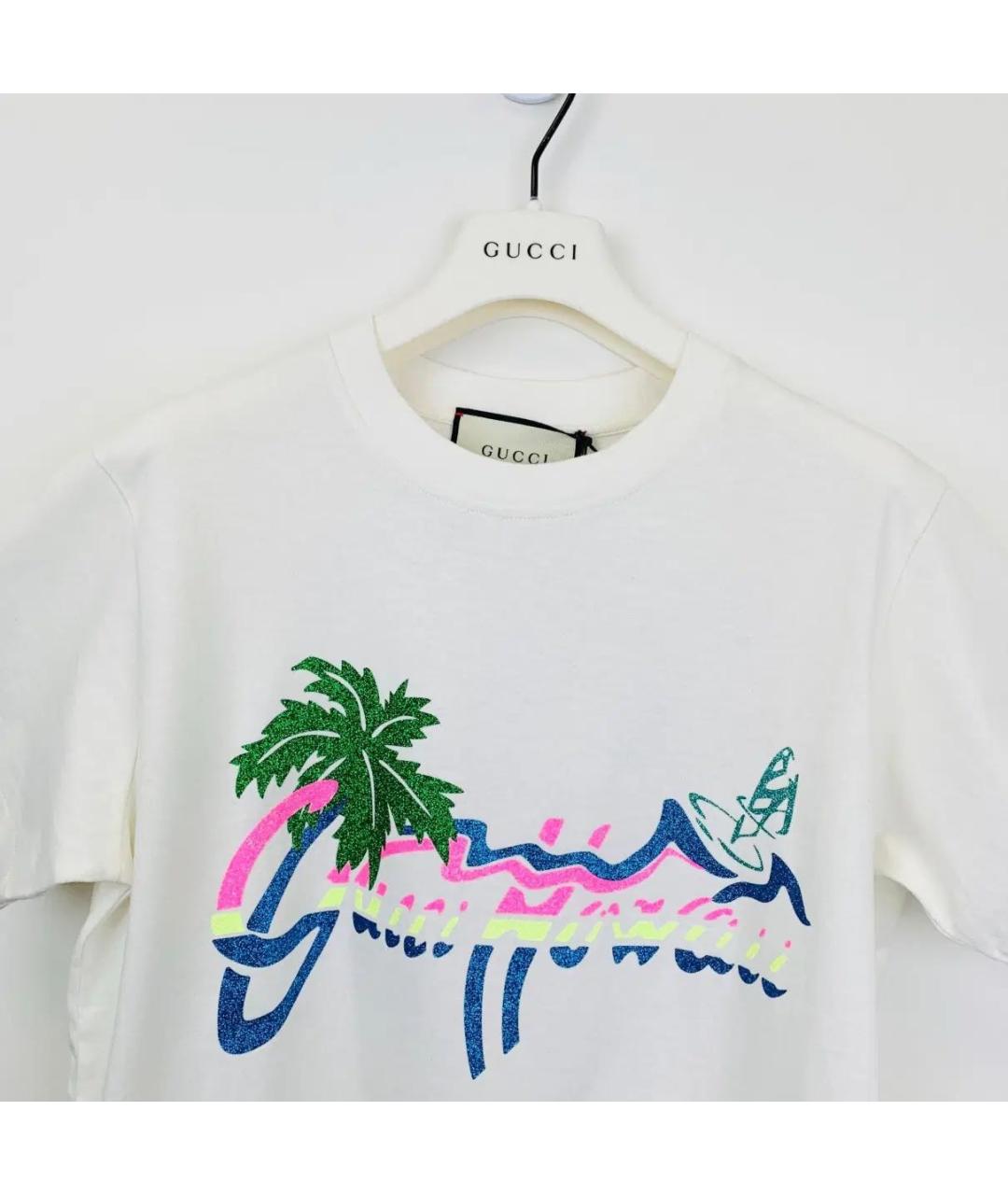 GUCCI Белая хлопковая футболка, фото 3