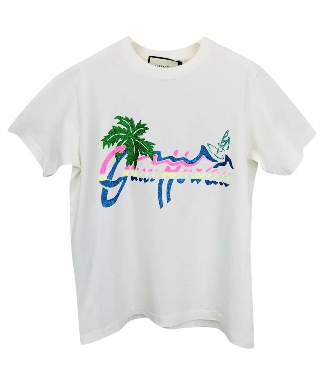 GUCCI Белая хлопковая футболка, фото 7