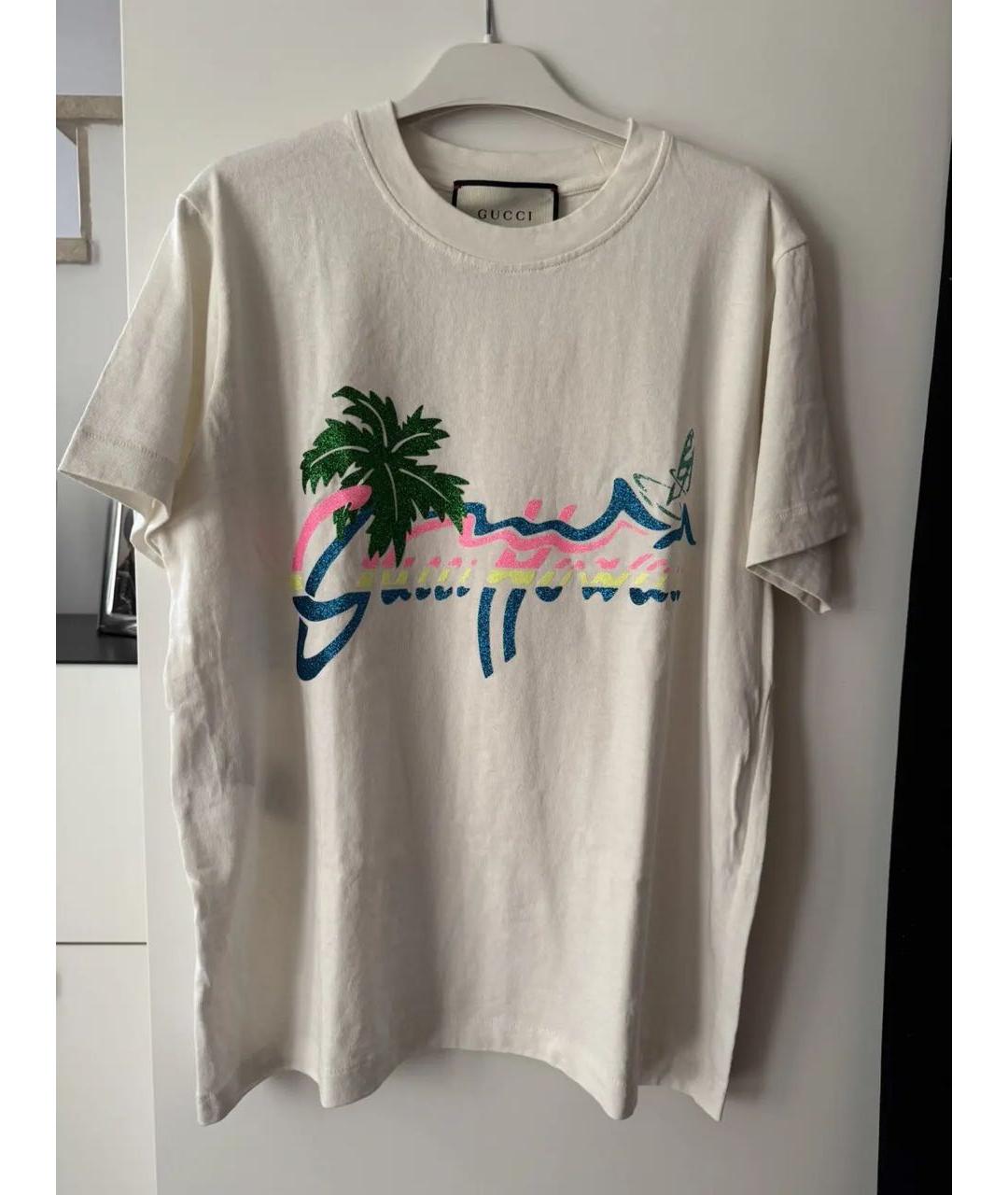 GUCCI Белая хлопковая футболка, фото 2