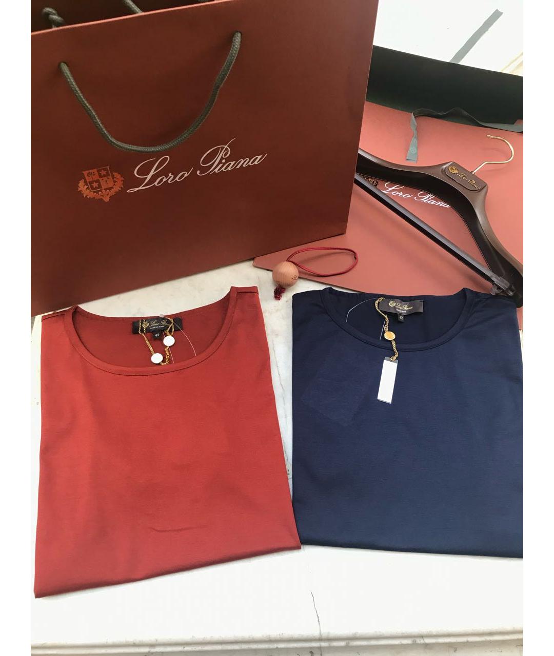 LORO PIANA Бордовая хлопковая футболка, фото 7