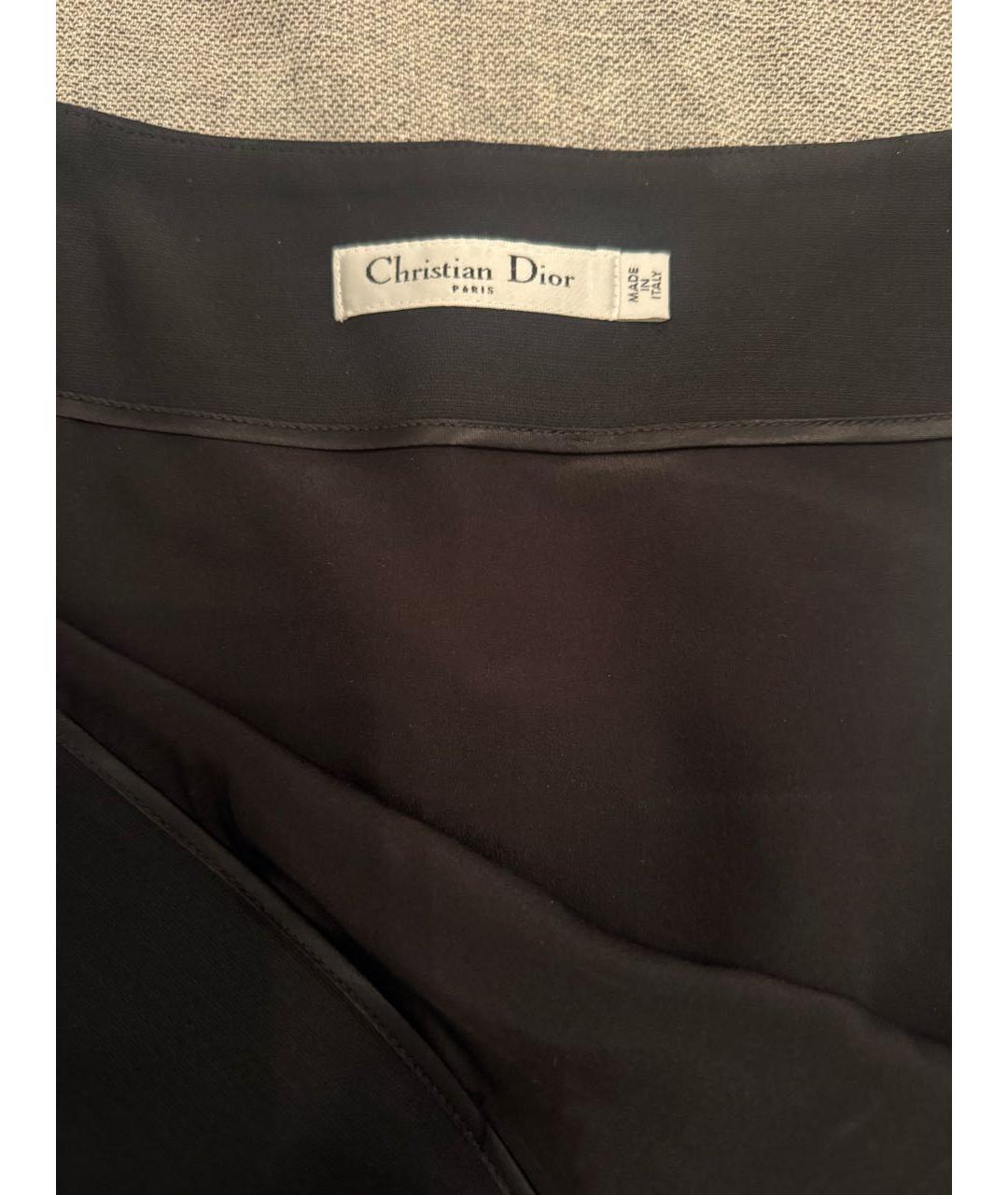 CHRISTIAN DIOR Черная шерстяная юбка миди, фото 5