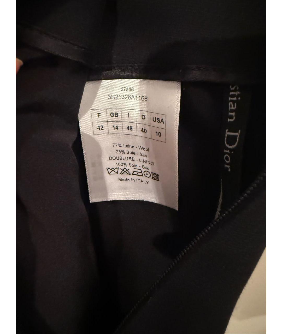 CHRISTIAN DIOR Черная шерстяная юбка миди, фото 4