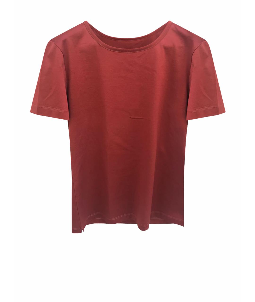 LORO PIANA Бордовая хлопковая футболка, фото 1