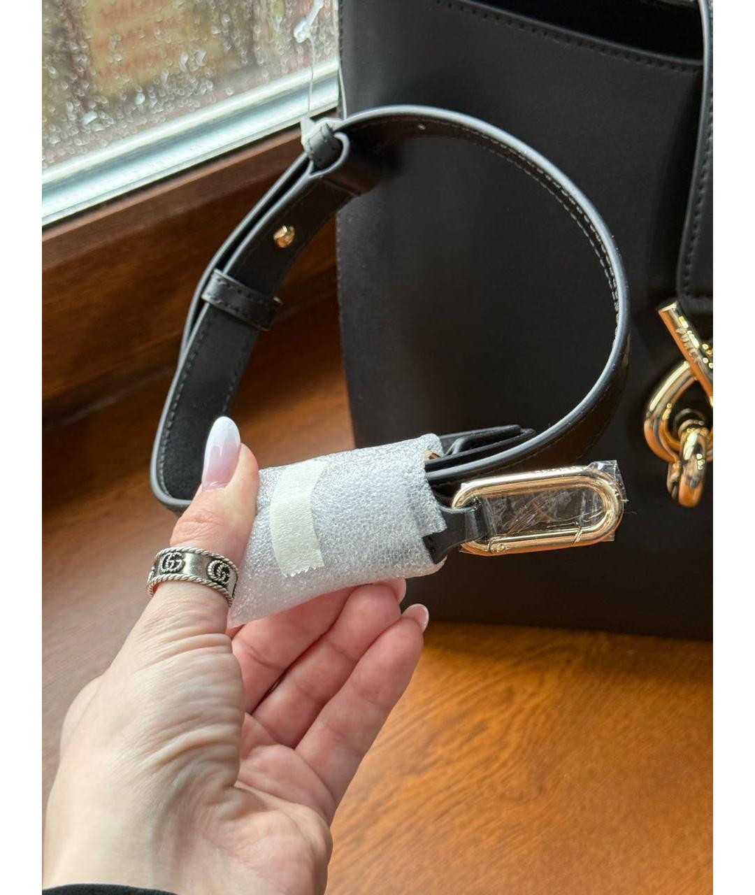 FURLA Черная кожаная сумка через плечо, фото 7