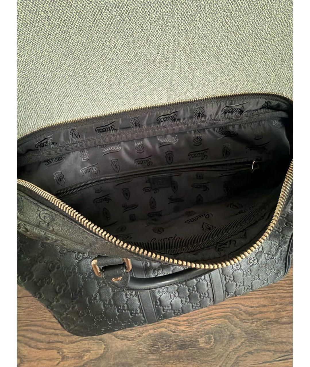 GUCCI Черный кожаный портфель, фото 4