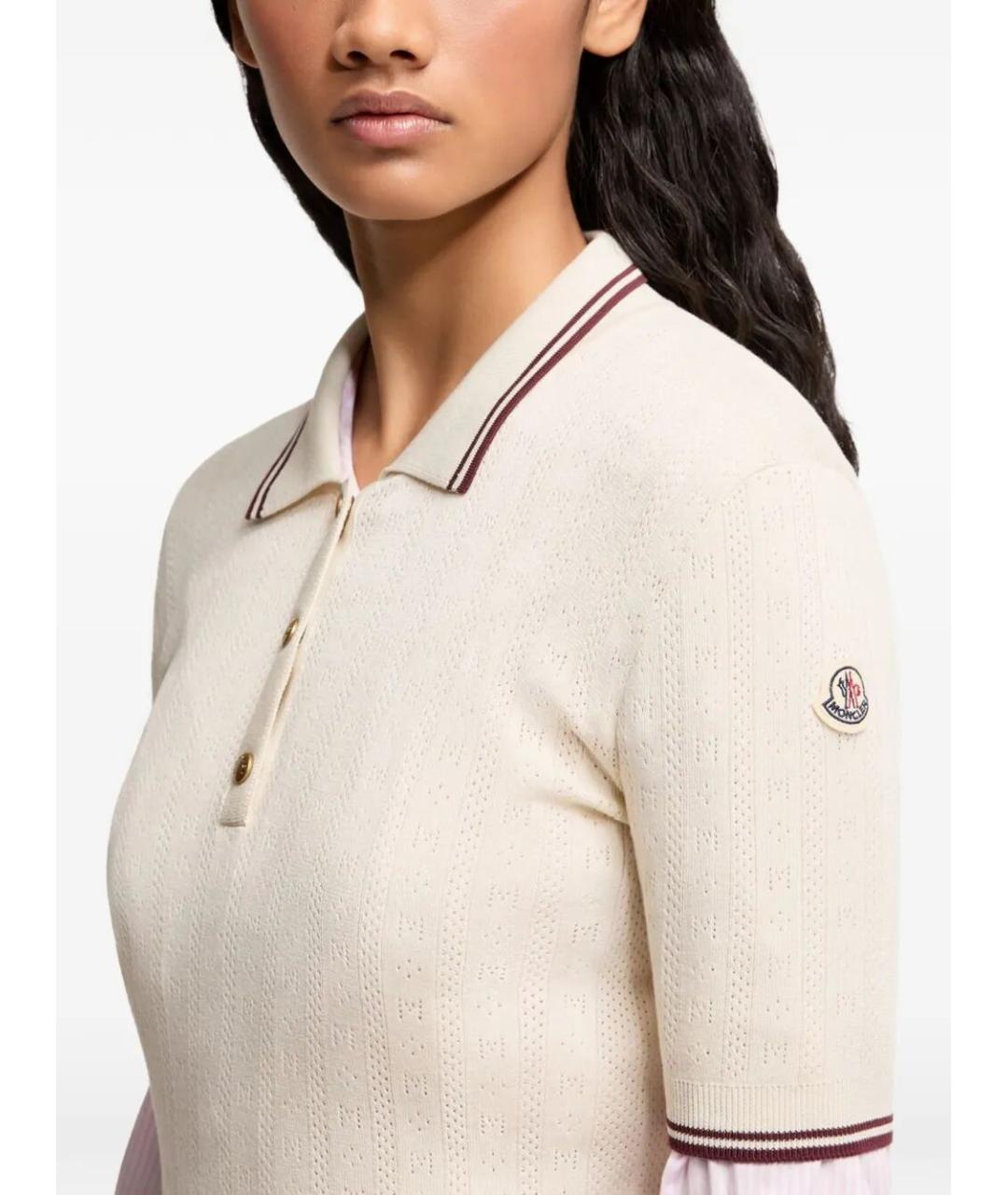 MONCLER Бежевая хлопковая футболка, фото 6