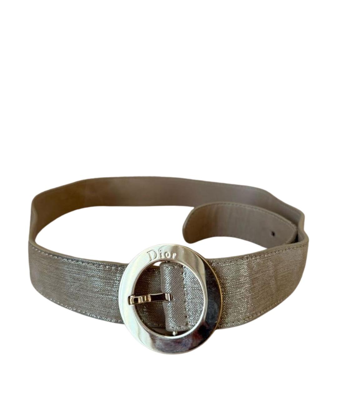 CHRISTIAN DIOR Золотой кожаный ремень, фото 1