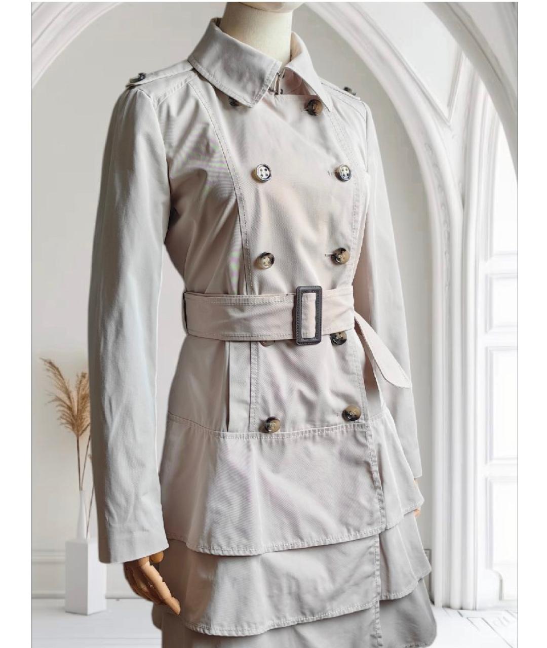 MAX&CO Бежевый хлопковый тренч/плащ, фото 8