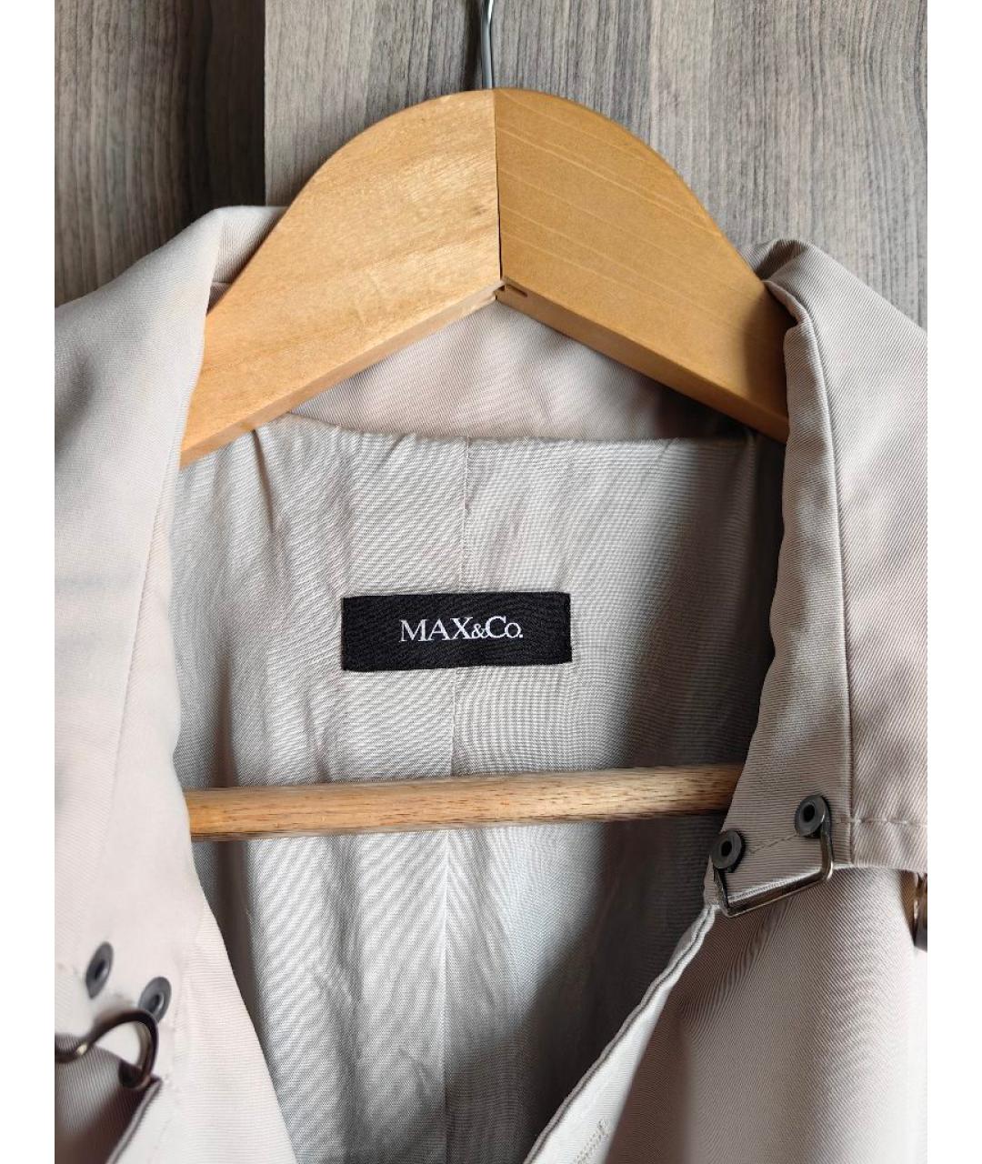 MAX&CO Бежевый хлопковый тренч/плащ, фото 3