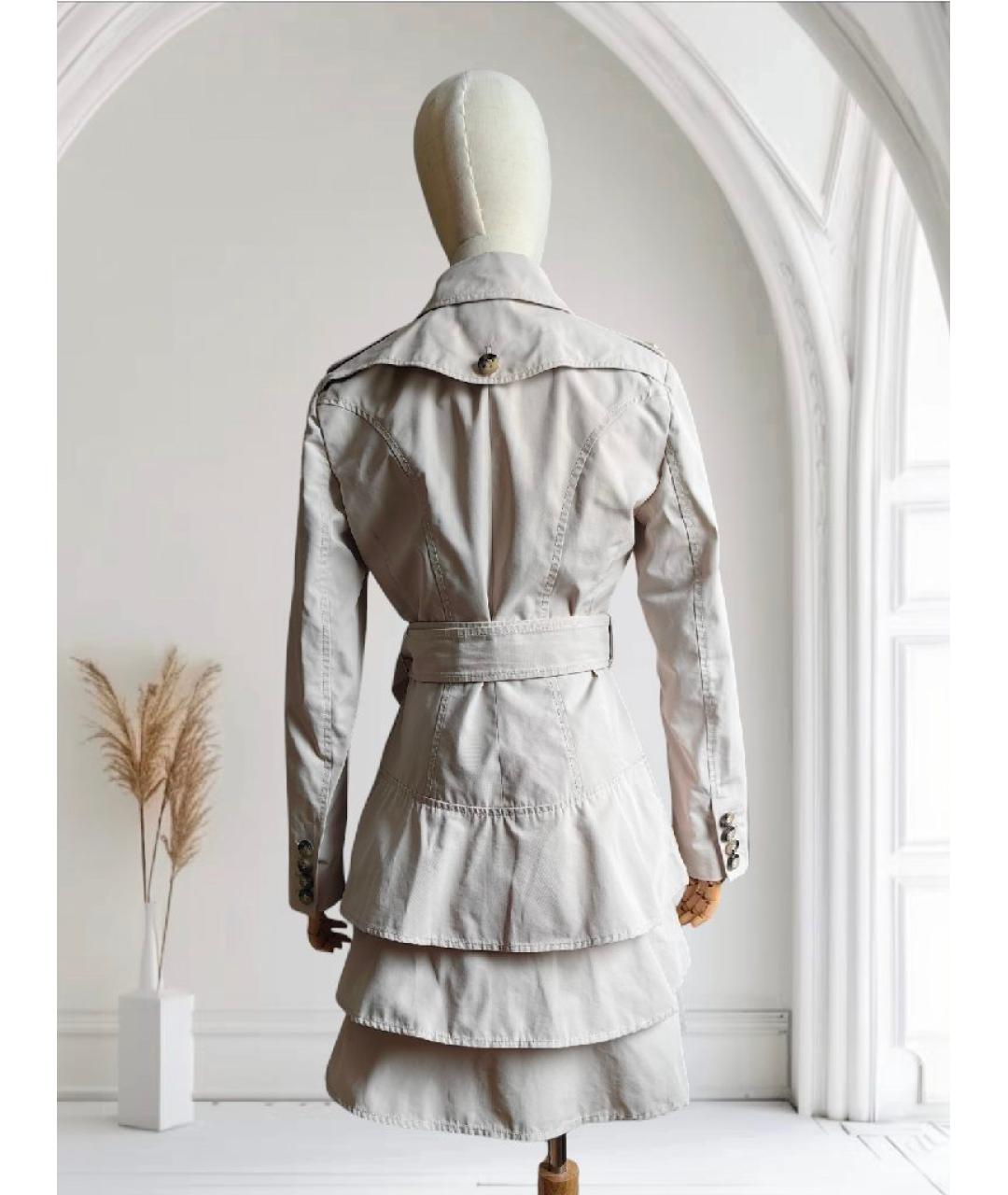 MAX&CO Бежевый хлопковый тренч/плащ, фото 9